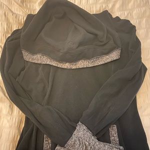Black Lululemon fleece hooded pullover